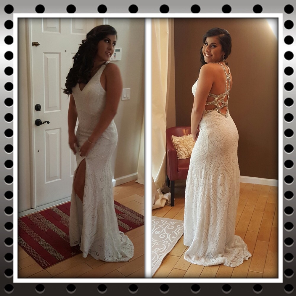 Colors Dress 0891 Ivory size 4 beaded on back